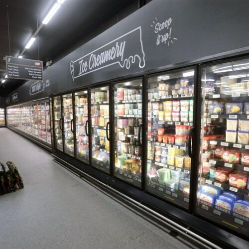 Spencer Park IGA refrigerated units and stocked shelves; electrical mechanic installation by MECS for grocery retail project
