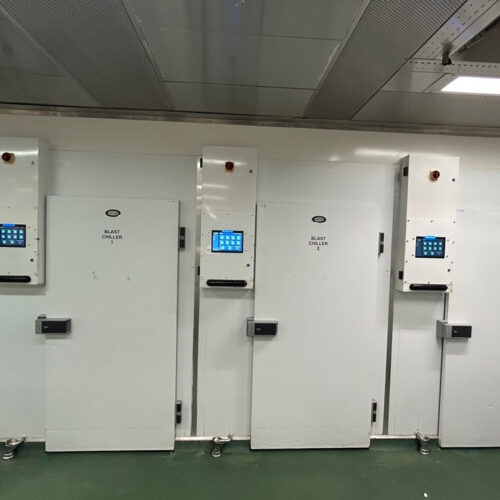 A row of modern HVAC control system installed at Fiona Stanley Hospital’s Main Kitchen