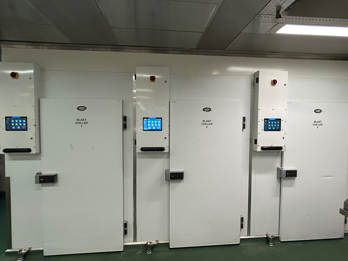A row of modern HVAC control system installed at Fiona Stanley Hospital’s Main Kitchen