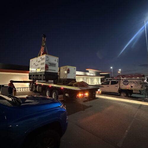 Truck parked at night at IGA Maddington with a large generator supplying temporary power for Power Monitoring during store operations