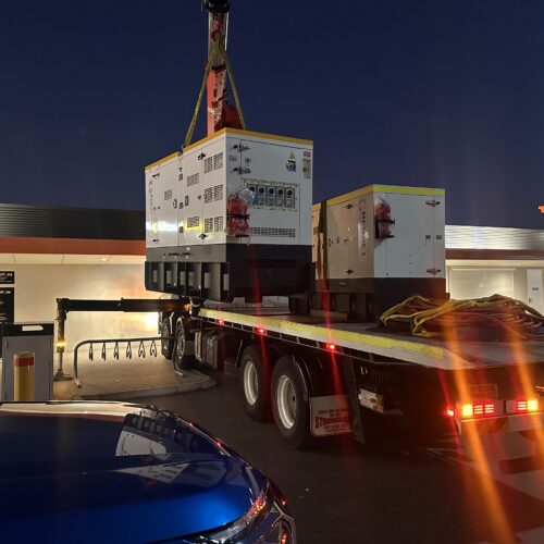Truck parked at night at IGA Maddington with a large generator supplying temporary power for Power Monitoring during store operations