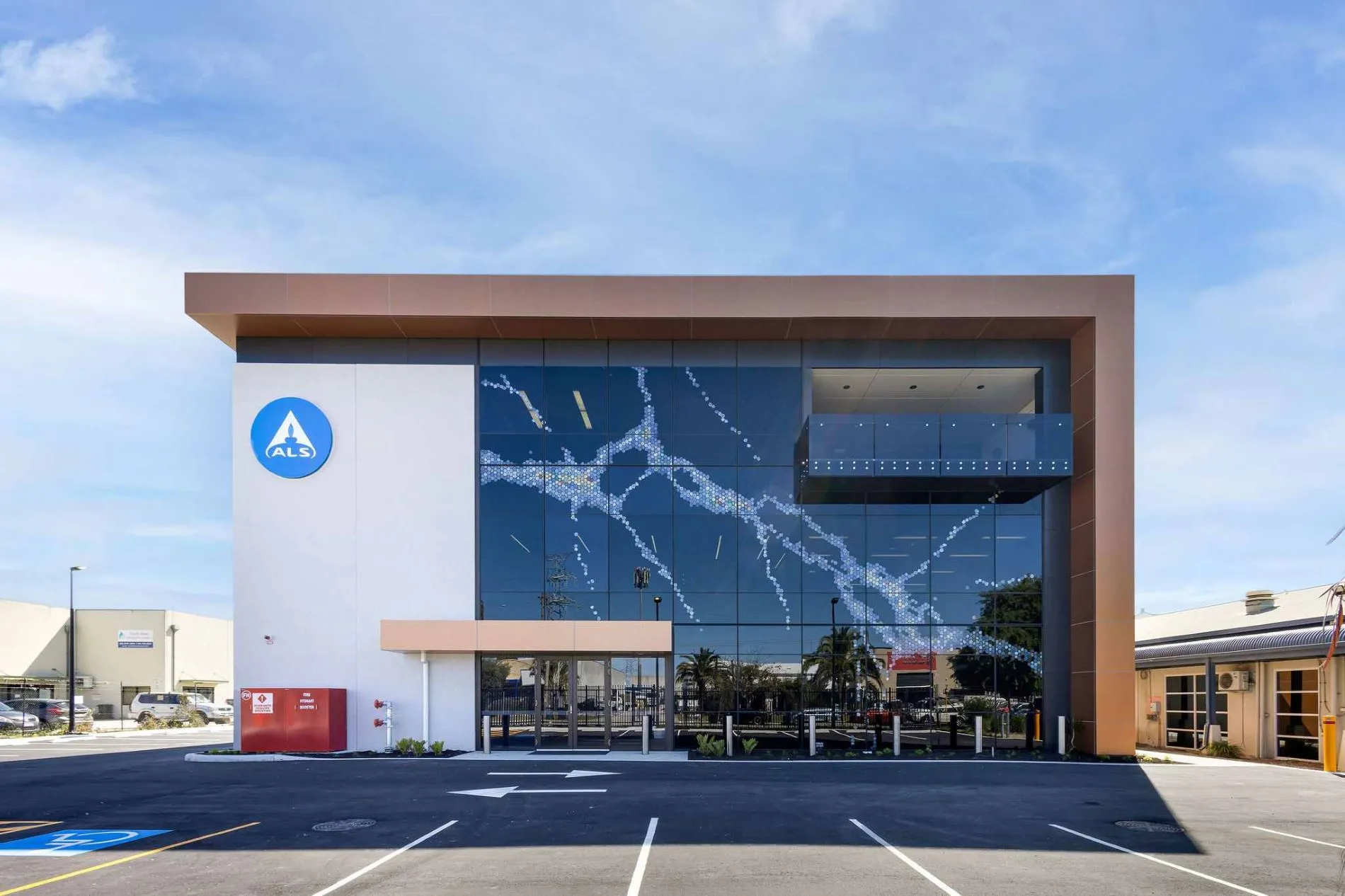 ALS building front view with MECS-installed Building Management System enabling efficient and effective Power Monitoring