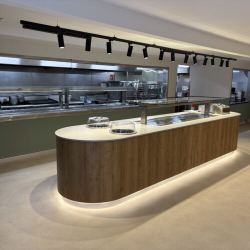 Spacious kitchen with long counter at Whaleback and Kalgan dry mess after electrical upgrade by an electrical mechanic