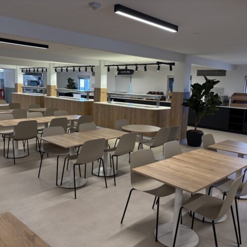 Dry mess facility with tables and chairs at Whaleback and Kalgan after electrical upgrades completed by an electrical mechanic